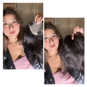 4/4 back comb topper remy human hair